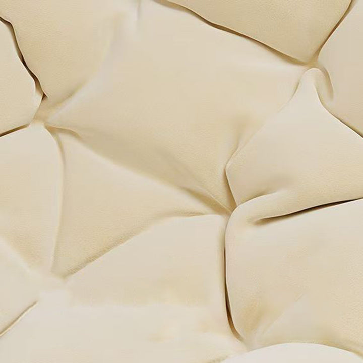 Moderner minimalistischer Schaukelstuhl mit geschwungener Vogelnest-Form aus Kohlenstoffstahl, Leinenmischgewebe, synthetischem Stoff und PE-Rattan, mit Rückenlehne, ohne Armlehnen, für das Wohnzimmer 