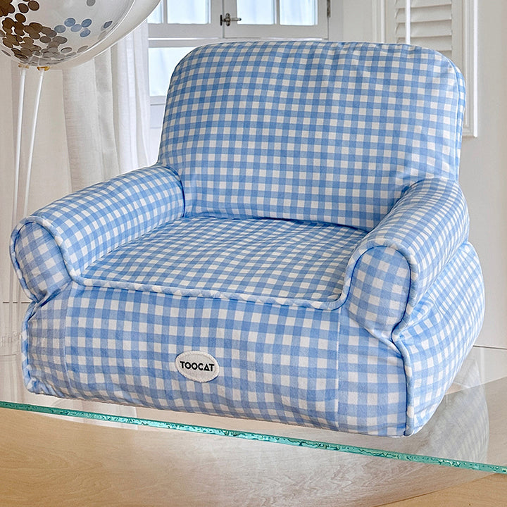 Cama rectangular minimalista moderna para gato de tela con algodón PP, sillón decorativo para mascotas con respaldo y reposabrazos para sala de estar 