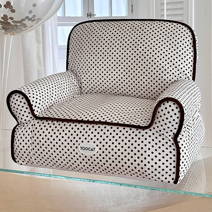 Cama rectangular minimalista moderna para gato de tela con algodón PP, sillón decorativo para mascotas con respaldo y reposabrazos para sala de estar 