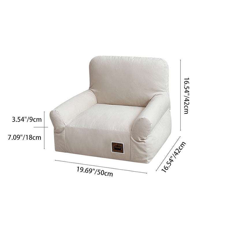 Cama rectangular minimalista moderna para gato de tela con algodón PP, sillón decorativo para mascotas con respaldo y reposabrazos para sala de estar 