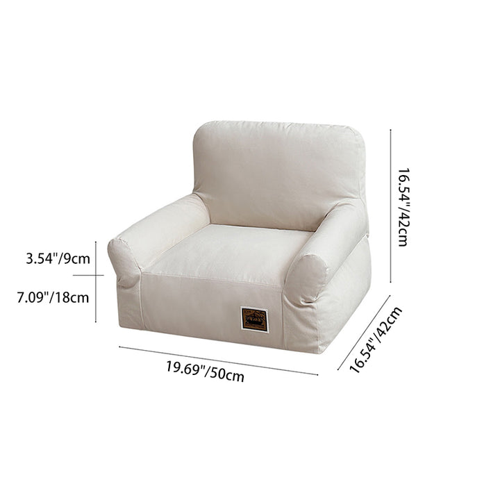 Cama rectangular minimalista moderna para gato de tela con algodón PP, sillón decorativo para mascotas con respaldo y reposabrazos para sala de estar 