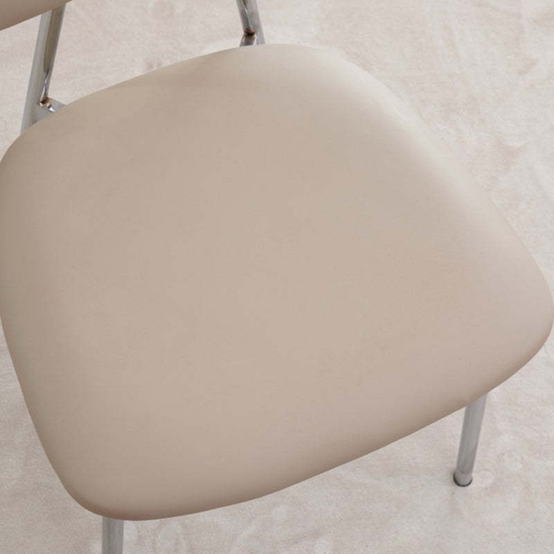 Chaise de salle à manger contemporaine nordique rectangulaire triangulaire en cuir microfibre et acier au carbone, sans accoudoirs, avec dossier, pour salle à manger et cuisine 