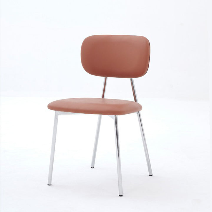 Chaise de salle à manger contemporaine nordique rectangulaire triangulaire en cuir microfibre et acier au carbone, sans accoudoirs, avec dossier, pour salle à manger et cuisine 