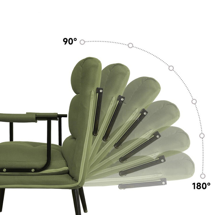 Chaise de bureau pliable rectangulaire minimaliste moderne en tissu mesh respirant avec structure en acier, dossier et accoudoirs, pour la maison et le bureau 