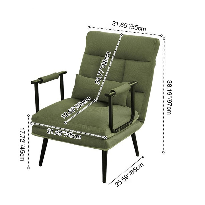 Chaise de bureau pliable rectangulaire minimaliste moderne en tissu mesh respirant avec structure en acier, dossier et accoudoirs, pour la maison et le bureau 