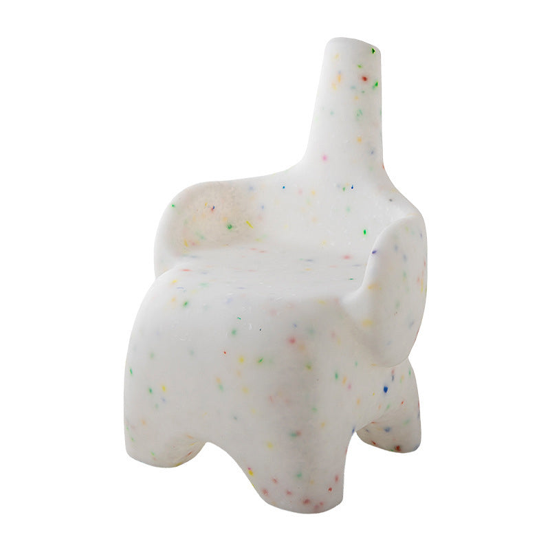 Diseño de elefante contemporáneo creativo curvado Silla de comedor para niños PE Respaldo con reposabrazos para comedor y cocina 