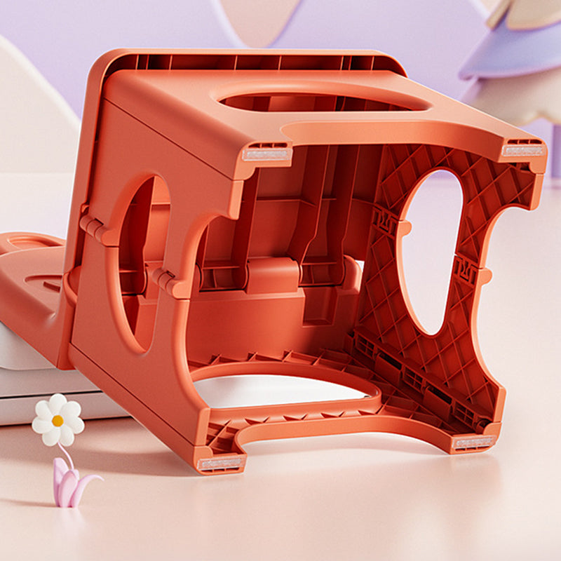 Chaise de salle à manger pliable pour enfants en PP au design contemporain et créatif en forme de lapin courbé, sans accoudoirs, avec dossier, pour salle à manger et cuisine 