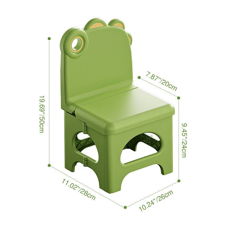 Chaise de salle à manger pour enfants pliable en PP, design contemporain créatif incurvé mini dinosaure, sans dossier, pour salle à manger et cuisine 