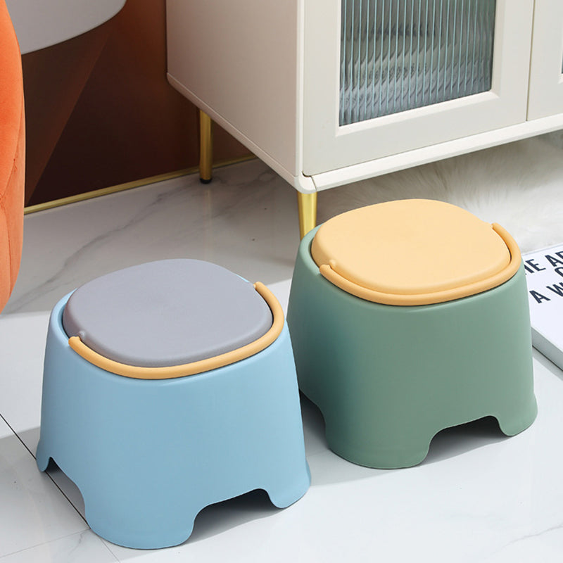 Contemporary Creative Cylindrical PP Kids Handheld Low Stool Backless &amp; Armless For Living Room