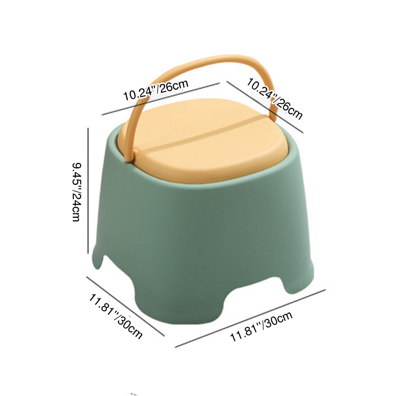 Contemporary Creative Cylindrical PP Kids Handheld Low Stool Backless &amp; Armless For Living Room