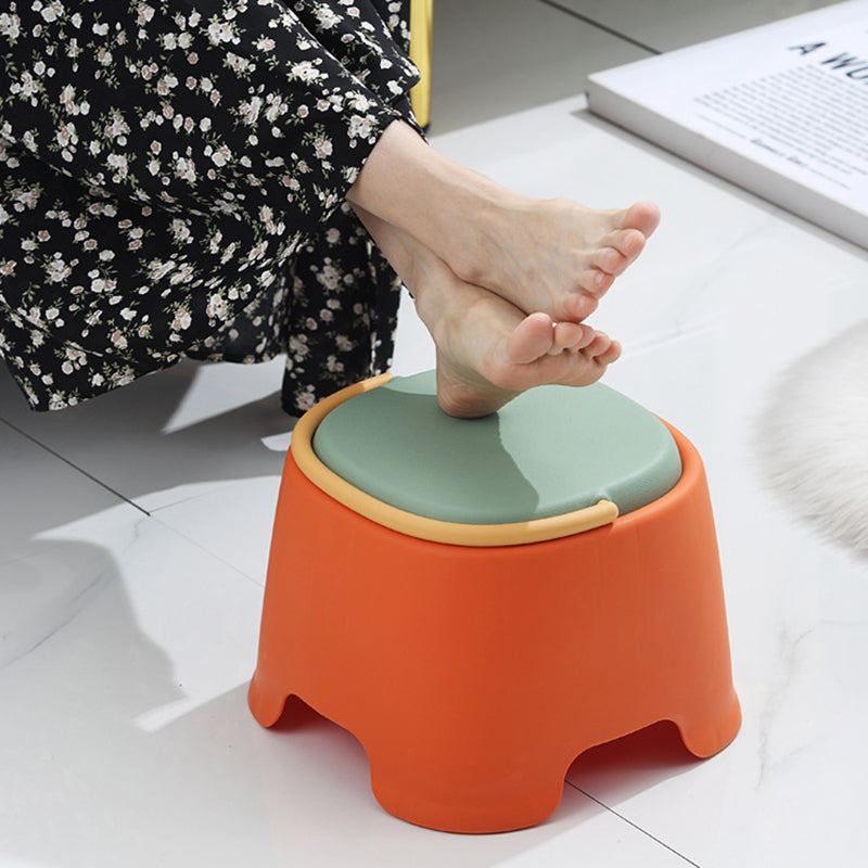 Contemporary Creative Cylindrical PP Kids Handheld Low Stool Backless &amp; Armless For Living Room