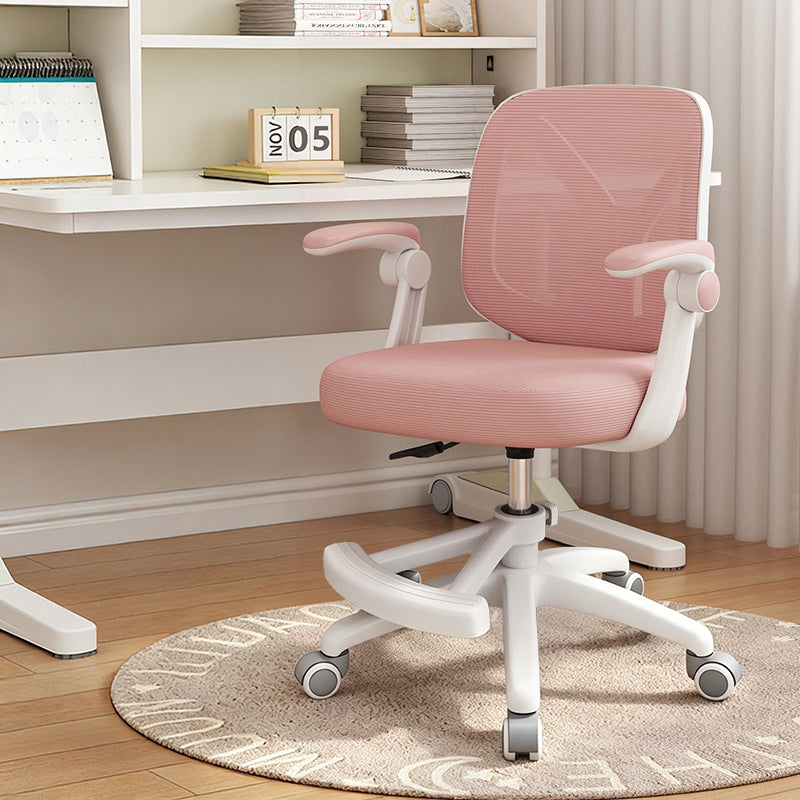 Chaise de bureau moderne minimaliste rectangulaire en tissu maillé en PP et fer, avec dossier et accoudoirs en Y, pour la maison et le bureau 