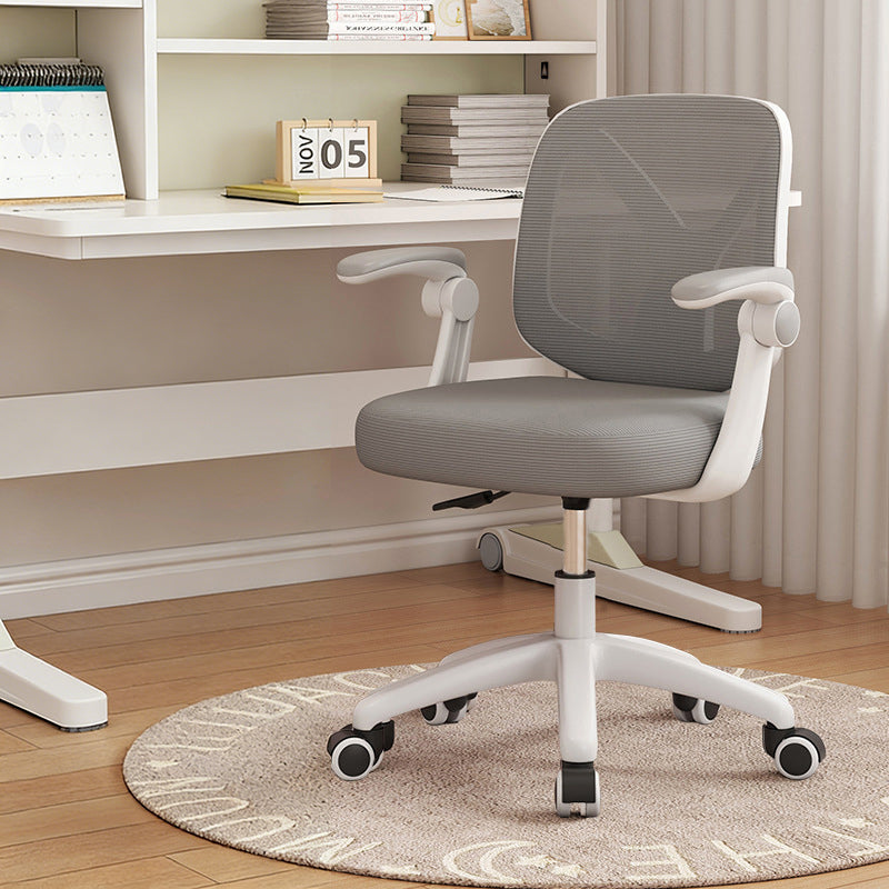 Chaise de bureau moderne minimaliste rectangulaire en tissu maillé en PP et fer, avec dossier et accoudoirs en Y, pour la maison et le bureau 