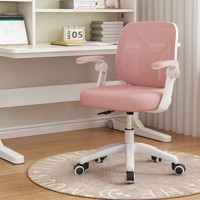 Chaise de bureau moderne minimaliste rectangulaire en tissu maillé en PP et fer, avec dossier et accoudoirs en Y, pour la maison et le bureau 