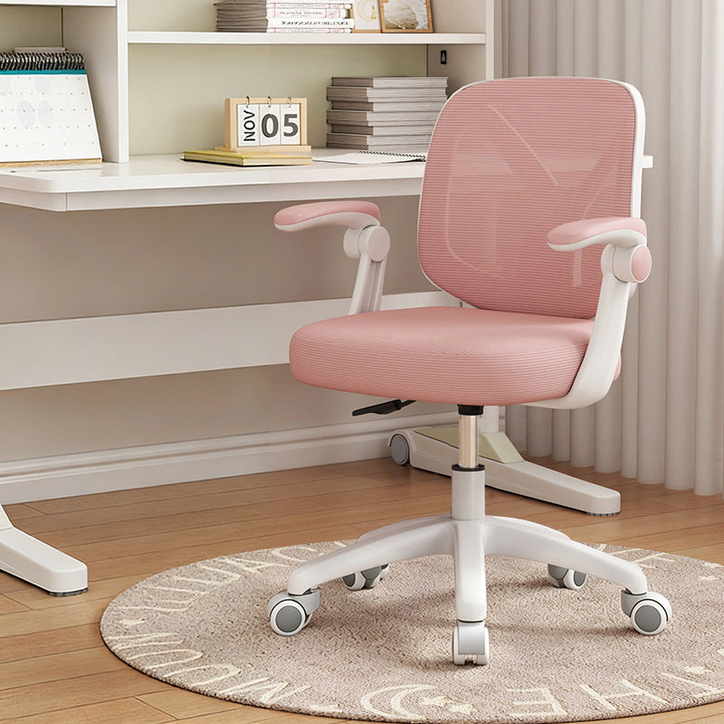 Chaise de bureau moderne minimaliste rectangulaire en tissu maillé en PP et fer, avec dossier et accoudoirs en Y, pour la maison et le bureau 