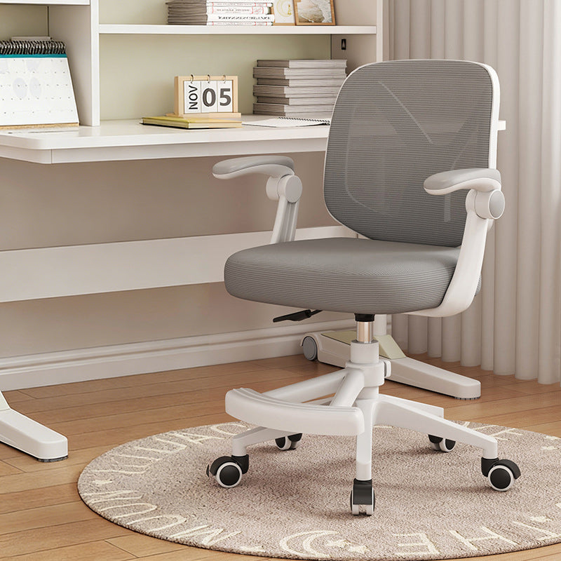 Chaise de bureau moderne minimaliste rectangulaire en tissu maillé en PP et fer, avec dossier et accoudoirs en Y, pour la maison et le bureau 
