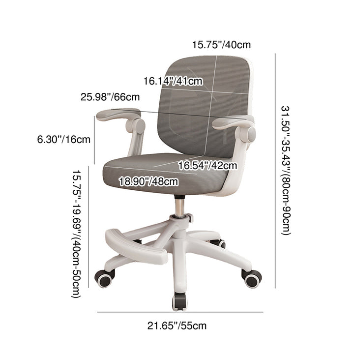 Chaise de bureau moderne minimaliste rectangulaire en tissu maillé en PP et fer, avec dossier et accoudoirs en Y, pour la maison et le bureau 