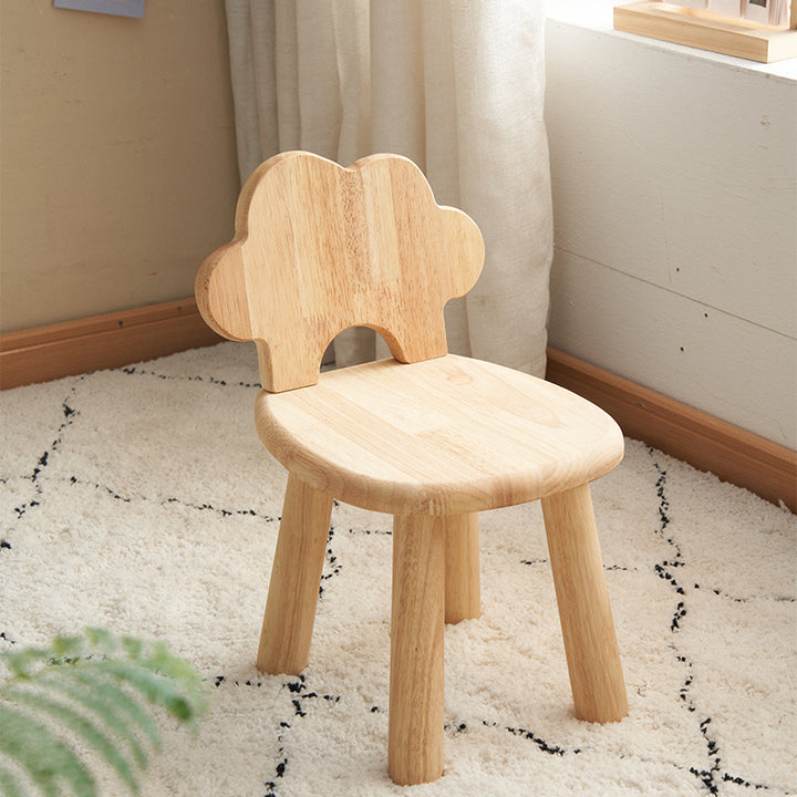 Contemporary Creative Cylindrical Cloud-Shaped Kids Rubberwood Multi-layer Plywood Low Stool Backrest Armless For Living Room