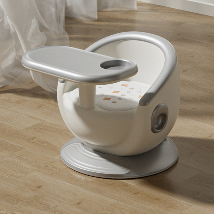 Chaise de salle à manger pour enfants contemporaine créative à dossier incurvé sphérique en PP/PVC, sans accoudoirs, pour salle à manger et cuisine 