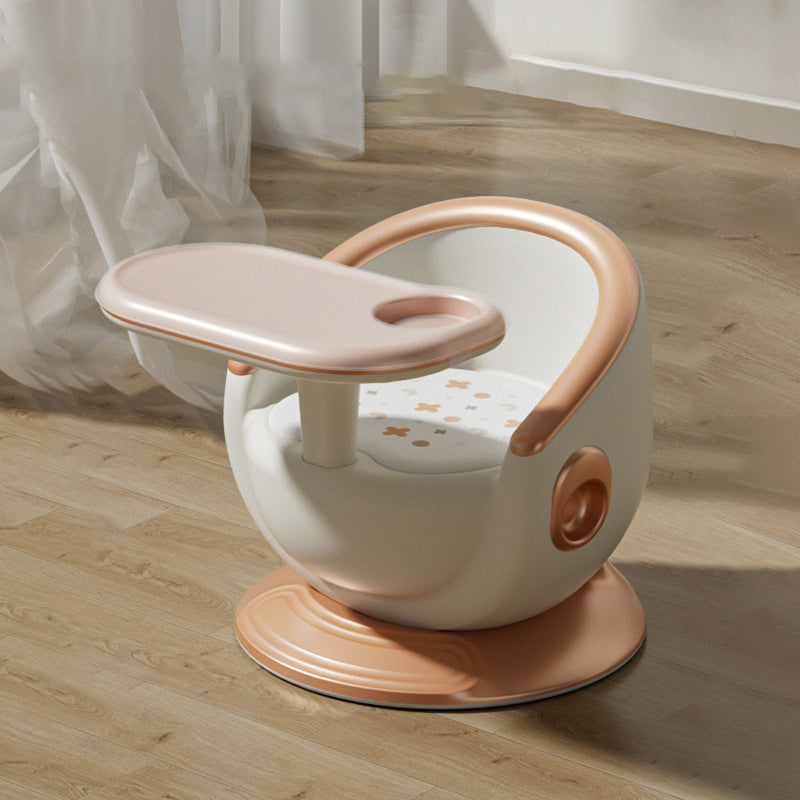 Chaise de salle à manger pour enfants contemporaine créative à dossier incurvé sphérique en PP/PVC, sans accoudoirs, pour salle à manger et cuisine 