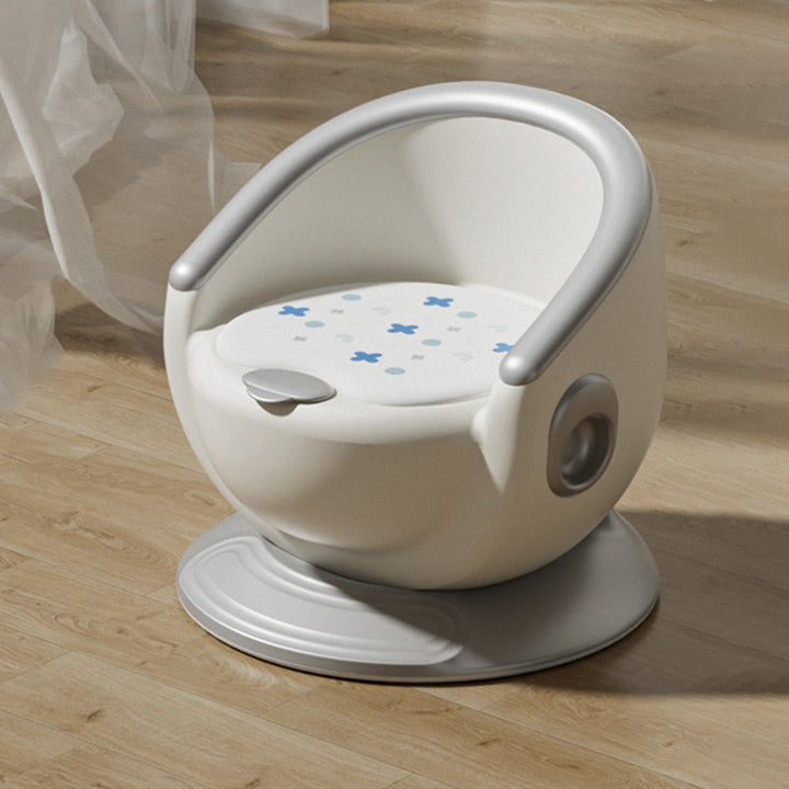 Chaise de salle à manger pour enfants contemporaine créative à dossier incurvé sphérique en PP/PVC, sans accoudoirs, pour salle à manger et cuisine 
