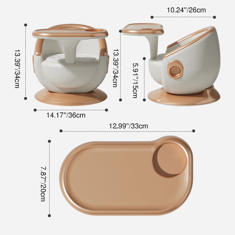 Chaise de salle à manger pour enfants contemporaine créative à dossier incurvé sphérique en PP/PVC, sans accoudoirs, pour salle à manger et cuisine 