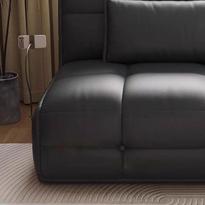 Modern Minimalist Rectangular Faux Leather Carbon Steel Foldable Accent Chair Backrest Armless For Living Room