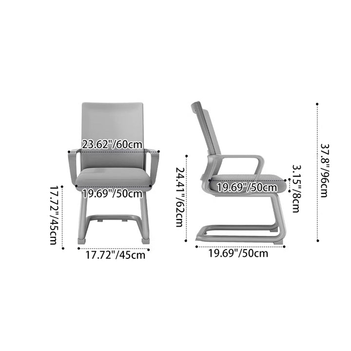 Chaise de bureau pour maison et bureau, dossier et accoudoirs en bois massif, PP et acier, en tissu maillé, microfibre cuir, forme d'arc rectangulaire, style minimaliste moderne 
