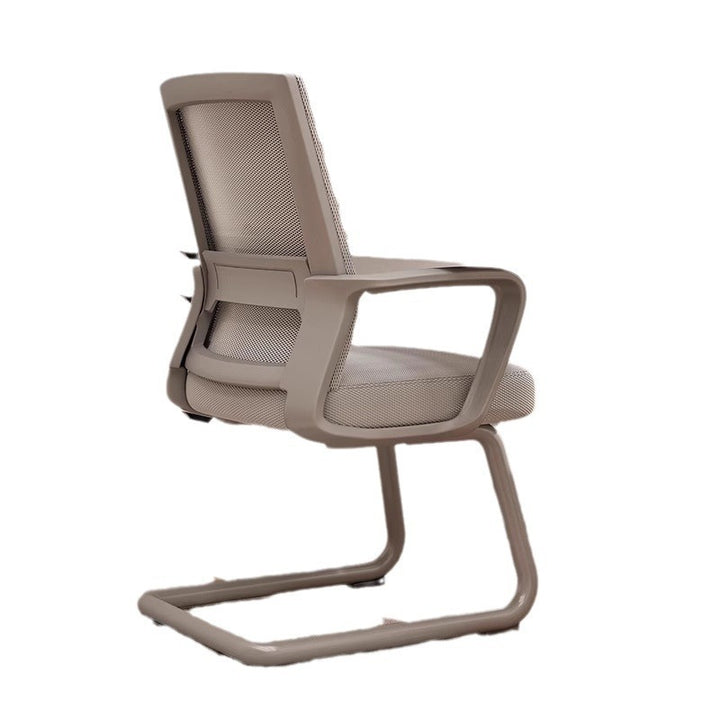 Modern Minimalist Rectangular Bow-Shaped Mesh Fabric Microfiber Leather Solid Wood PP Steel Desk Chair Backrest Armrest For Home Office
