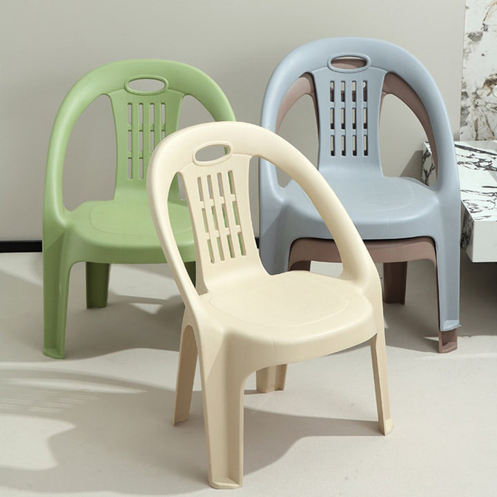 Tabouret bas empilable pour enfants en PP, moderne, minimaliste et courbé, sans dossier ni accoudoirs, pour salon 