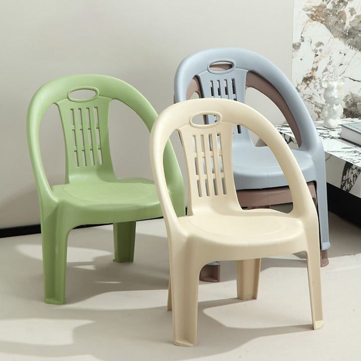 Tabouret bas empilable pour enfants en PP, moderne, minimaliste et courbé, sans dossier ni accoudoirs, pour salon 