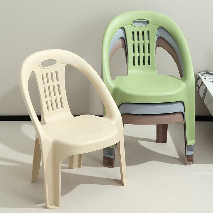 Tabouret bas empilable pour enfants en PP, moderne, minimaliste et courbé, sans dossier ni accoudoirs, pour salon 