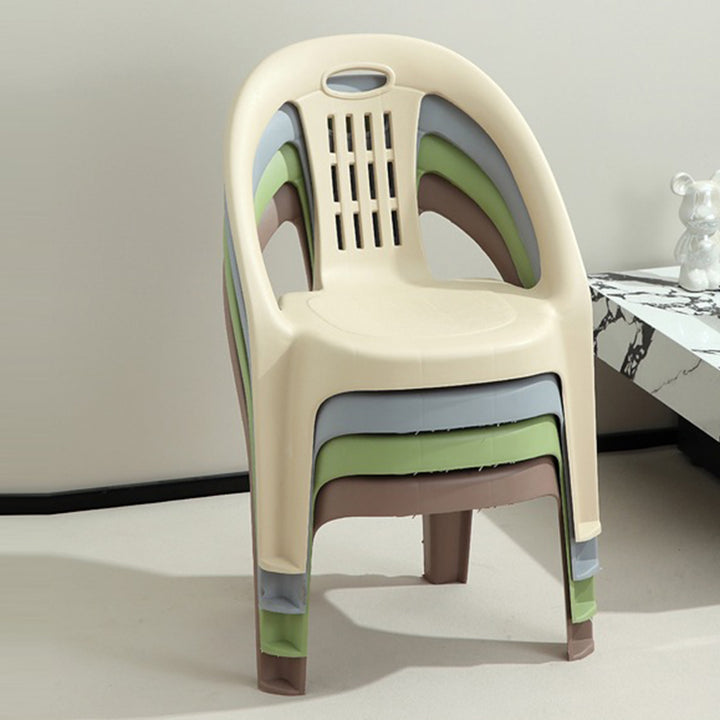 Tabouret bas empilable pour enfants en PP, moderne, minimaliste et courbé, sans dossier ni accoudoirs, pour salon 