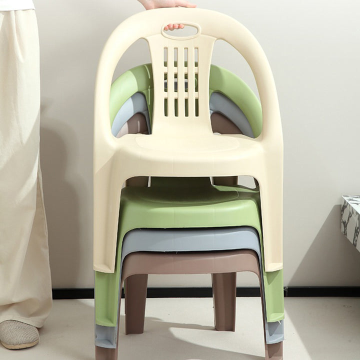 Tabouret bas empilable pour enfants en PP, moderne, minimaliste et courbé, sans dossier ni accoudoirs, pour salon 
