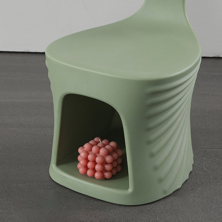 Diseño de Concha de Ola Creativa Contemporánea Silla de Comedor para Niños PE Respaldo Sin Brazos Para Comedor y Cocina 