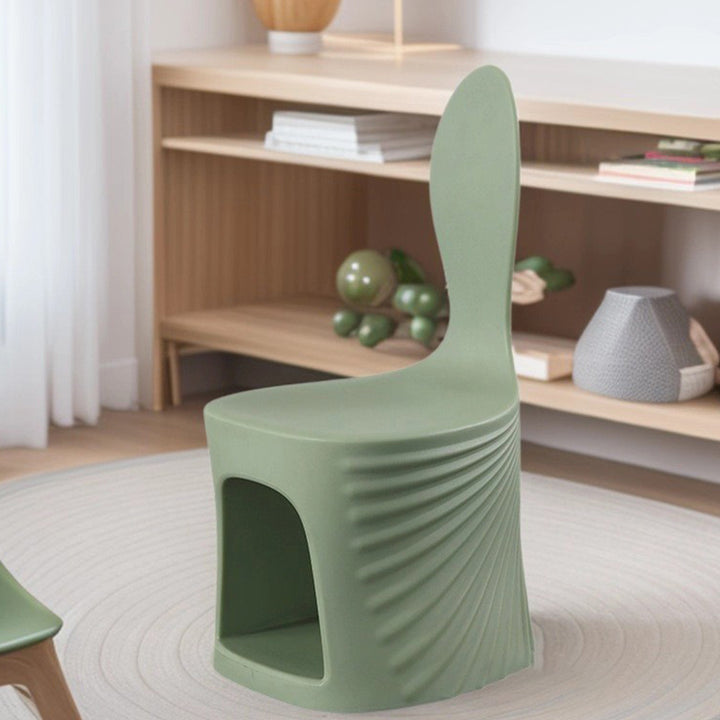 Diseño de Concha de Ola Creativa Contemporánea Silla de Comedor para Niños PE Respaldo Sin Brazos Para Comedor y Cocina 