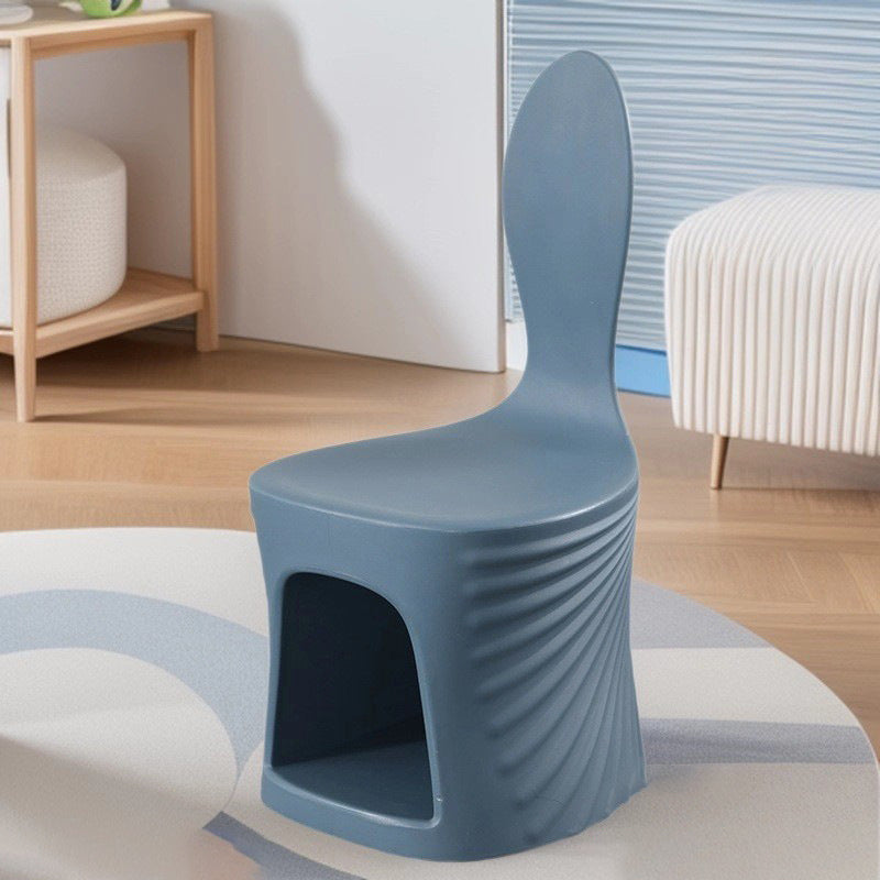 Diseño de Concha de Ola Creativa Contemporánea Silla de Comedor para Niños PE Respaldo Sin Brazos Para Comedor y Cocina 