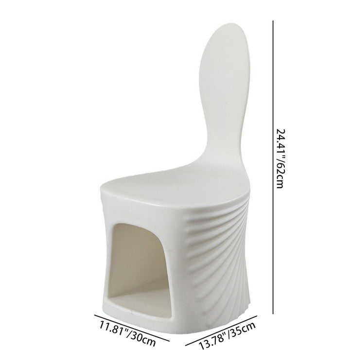 Contemporary Creative Wave Shell Design PE Kids Dining Chair Backrest Armless For Dining Room & Kitchen