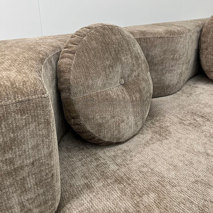 Contemporary Scandinavian Chenille Upholstery High-Resilience Foam Convertible Foldable Sofa Bed - U-Shaped Modular Compressed Loveseat Sofa For Living Room