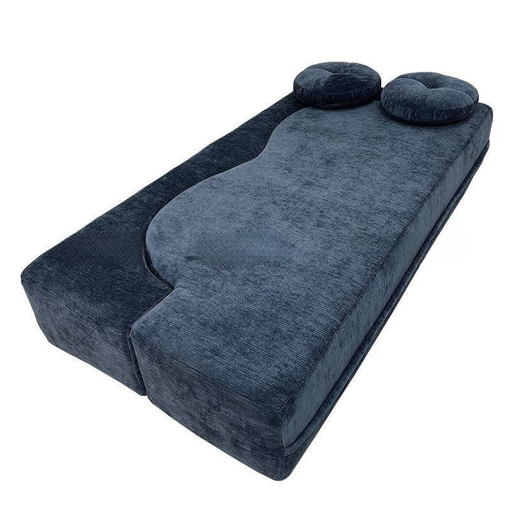 Contemporary Scandinavian Chenille Upholstery High-Resilience Foam Convertible Foldable Sofa Bed - U-Shaped Modular Compressed Loveseat Sofa For Living Room