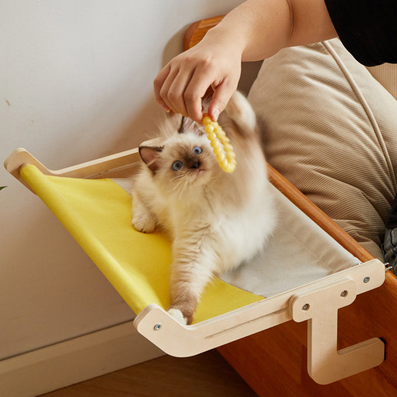 Modern Minimalist Rectangular Multi-Layer Plywood Cotton Linen Stainless Steel Hanging Cat Bed 2-Leg For Bedroom
