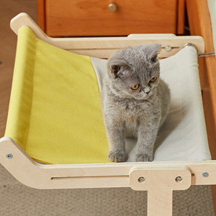 Modern Minimalist Rectangular Multi-Layer Plywood Cotton Linen Stainless Steel Hanging Cat Bed 2-Leg For Bedroom
