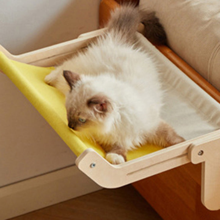 Modern Minimalist Rectangular Multi-Layer Plywood Cotton Linen Stainless Steel Hanging Cat Bed 2-Leg For Bedroom