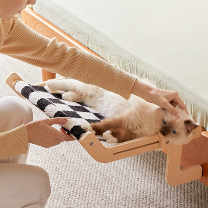 Modern Minimalist Rectangular Multi-Layer Plywood Cotton Linen Stainless Steel Hanging Cat Bed 2-Leg For Bedroom