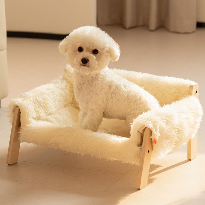 Modern Minimalist Rectangular Pine Plywood Velvet Cat Bed Backrest Armrest For Bedroom