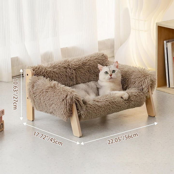 Modern Minimalist Rectangular Pine Plywood Velvet Cat Bed Backrest Armrest For Bedroom