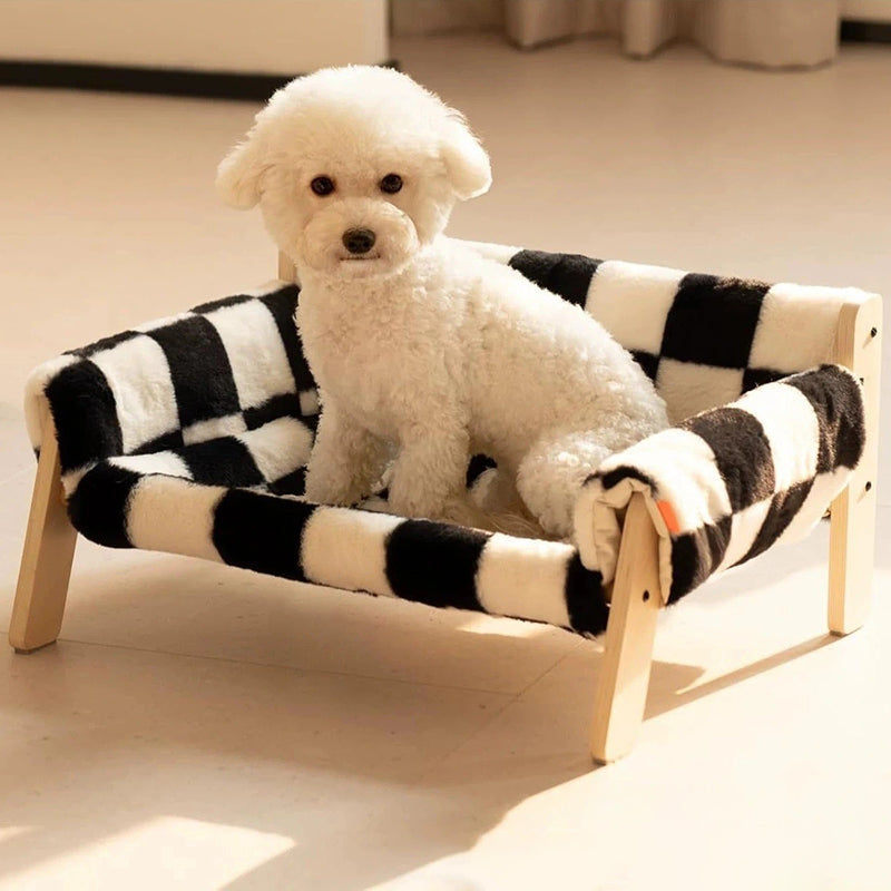 Modern Minimalist Rectangular Pine Plywood Velvet Cat Bed Backrest Armrest For Bedroom