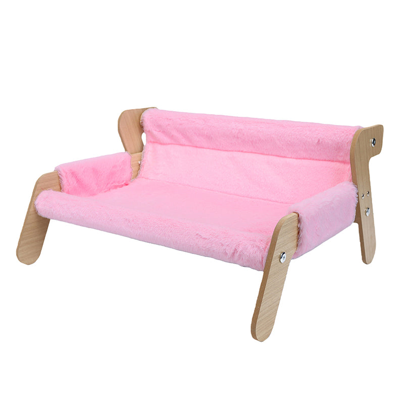 Modern Minimalist Rectangular High Density Fiberboard Velvet Cat Bed Backrest Armrest For Bedroom