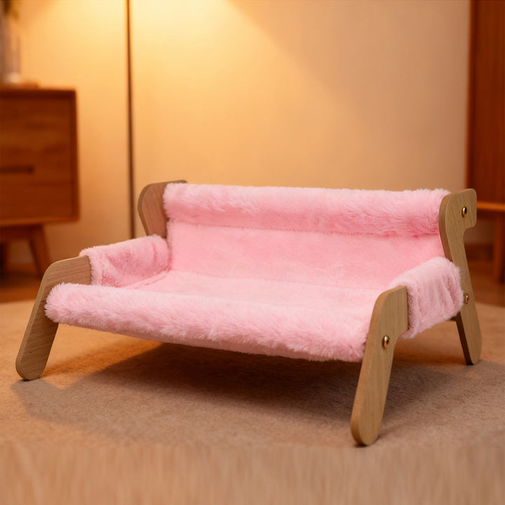 Modern Minimalist Rectangular High Density Fiberboard Velvet Cat Bed Backrest Armrest For Bedroom
