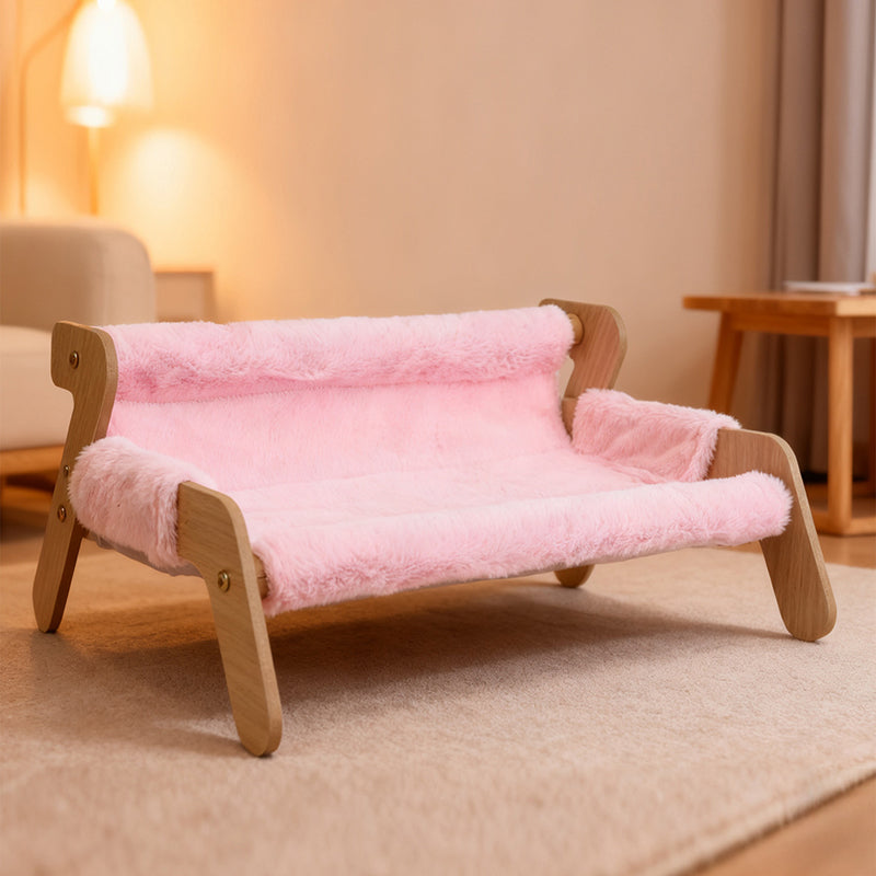 Modern Minimalist Rectangular High Density Fiberboard Velvet Cat Bed Backrest Armrest For Bedroom